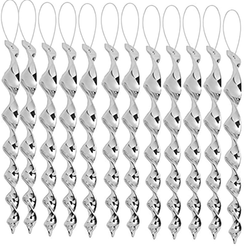 JUNIQUTE Bird Wind Twisting Scare Rods Reflective Ornamental Spiral Device Bird deterrents for Outside(12") (Set of 12) - Image 1